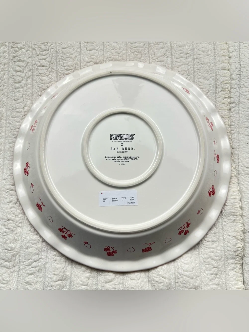Rae Dunn Peanuts Snoopy Pie Plate